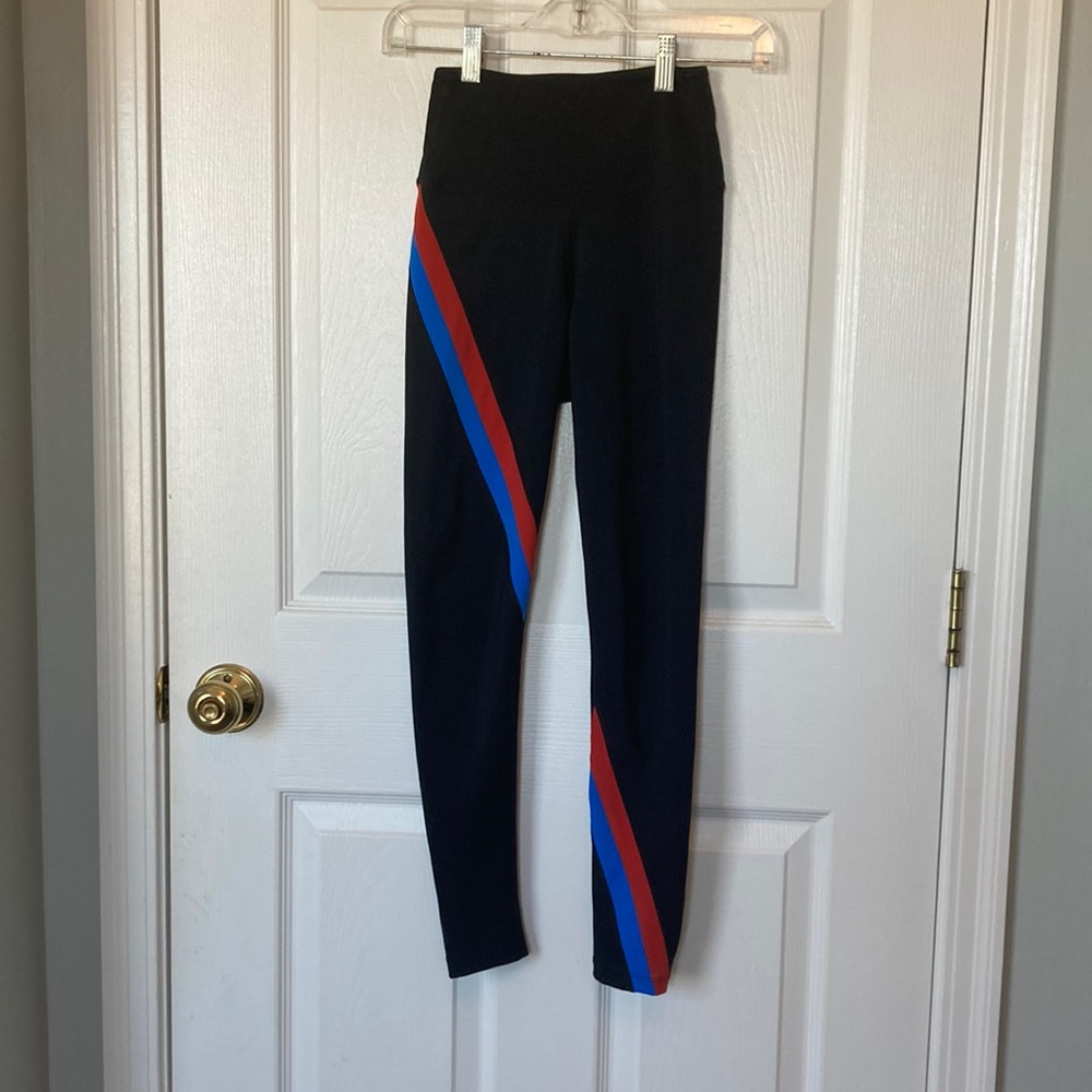Woman’s Splits59 Black, Red and Blue Stripe Leggings